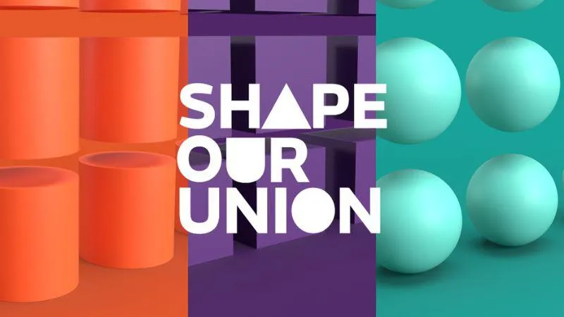 Text reads: 'Shape Our Union' over KCLSU orange/purple/teal colours