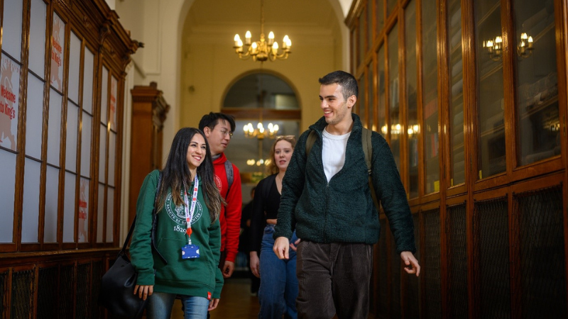 Students walking down corridor NSS 2025