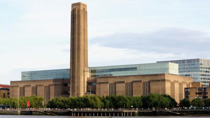A view of the Tate Modern building from the river
