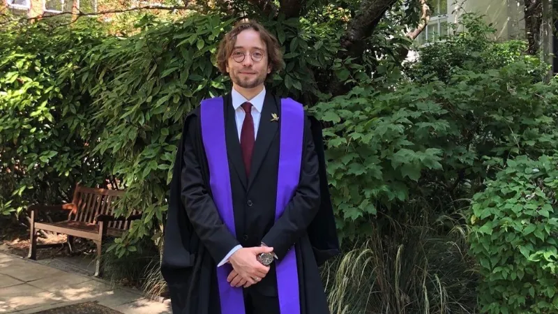 An image of Dr Thibault Magrangeas on his graduation day