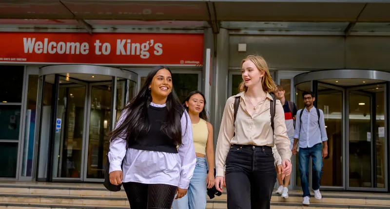 King's students exiting King's building