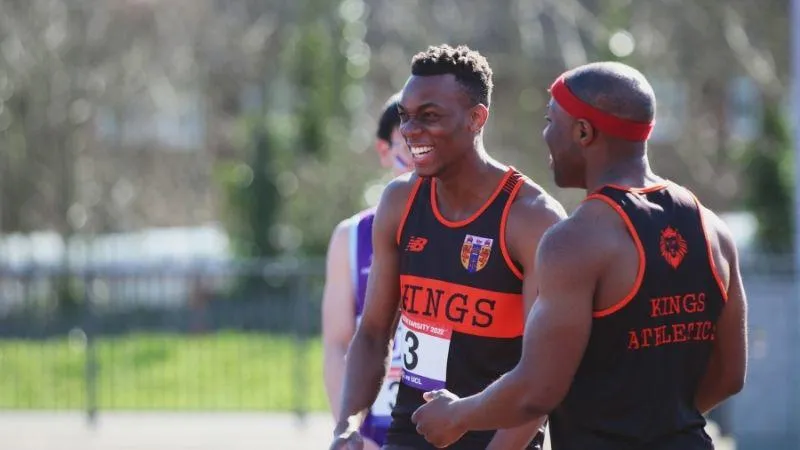 Two runners from KCL celebrating