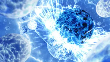 Graphic of particles crashing into each other