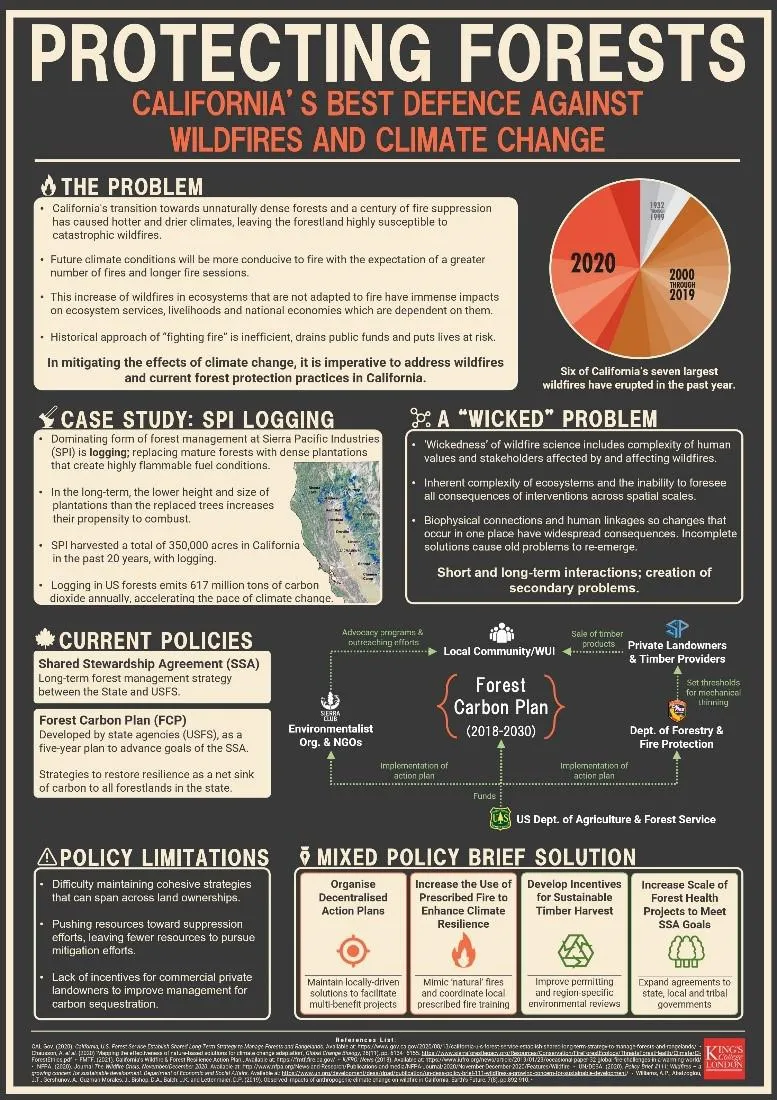 Poster by Maimoona Junjunia (King’s Business School) - Protecting Forests: California’s best defense against wildfires and climate change.