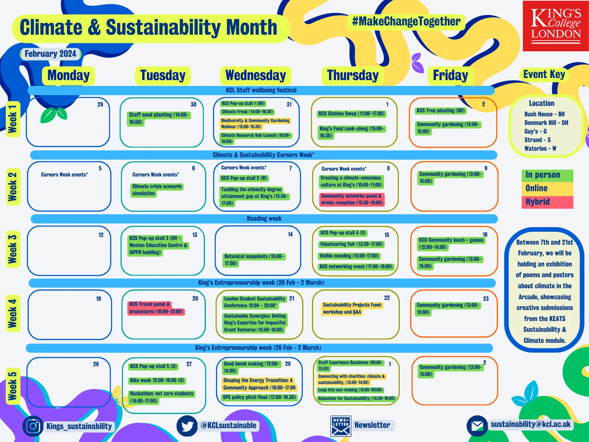 Climate & Sustainability Month 2024 King's College London
