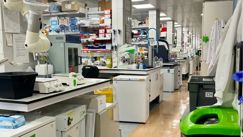 A busy laboratory full of equipment