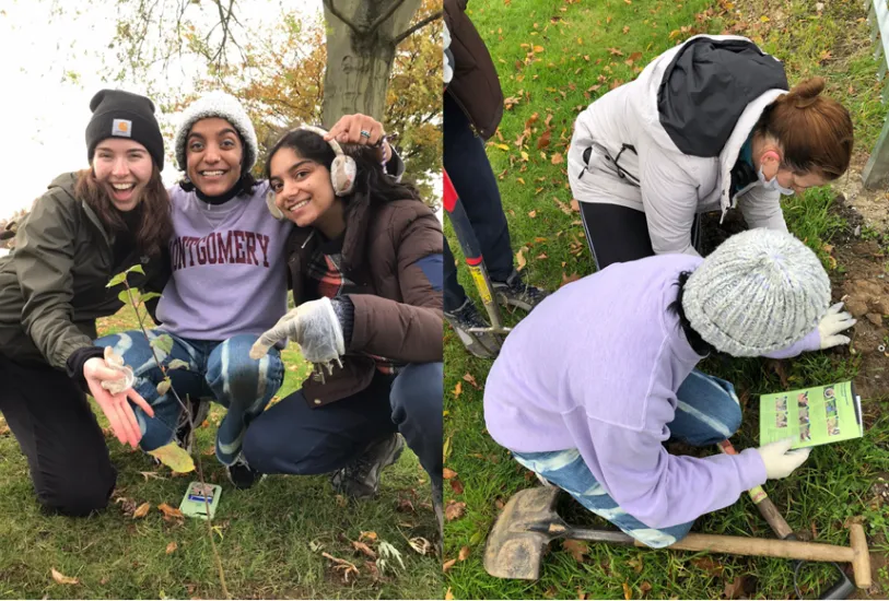 Camryn, Nimi, my sister Tanuja, and Nicola at the first ever tree planting!