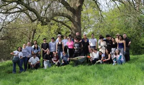 Volunteers planting trees