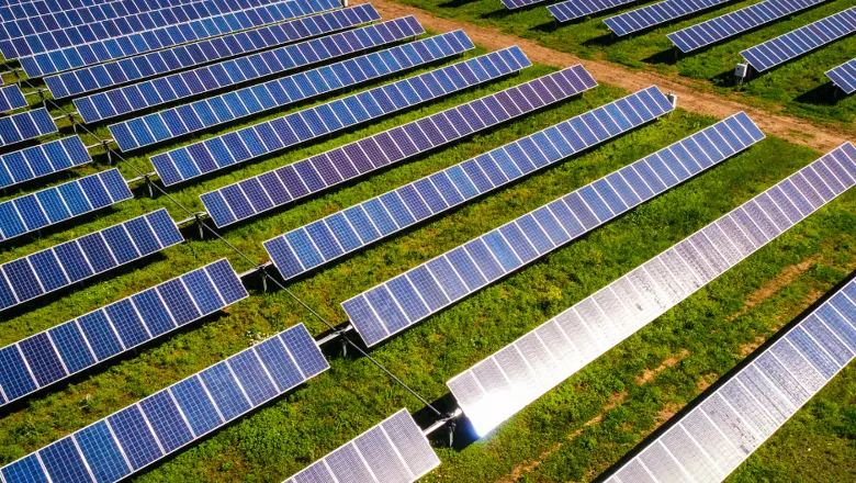 Solar panels and sun thumb