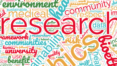word cloud around research ethics